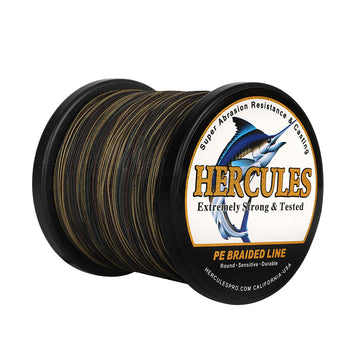 HERCULES 500M 547Yds Camouflage 10lb-420lb PE Braid Fishing Line 12 Strands HERCULES